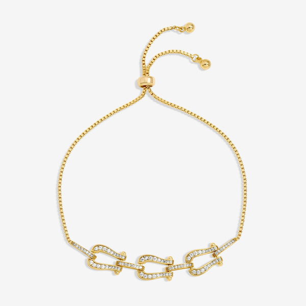 Jon Richard 14ct Gold Plated and Pave Link Toggle Bracelet