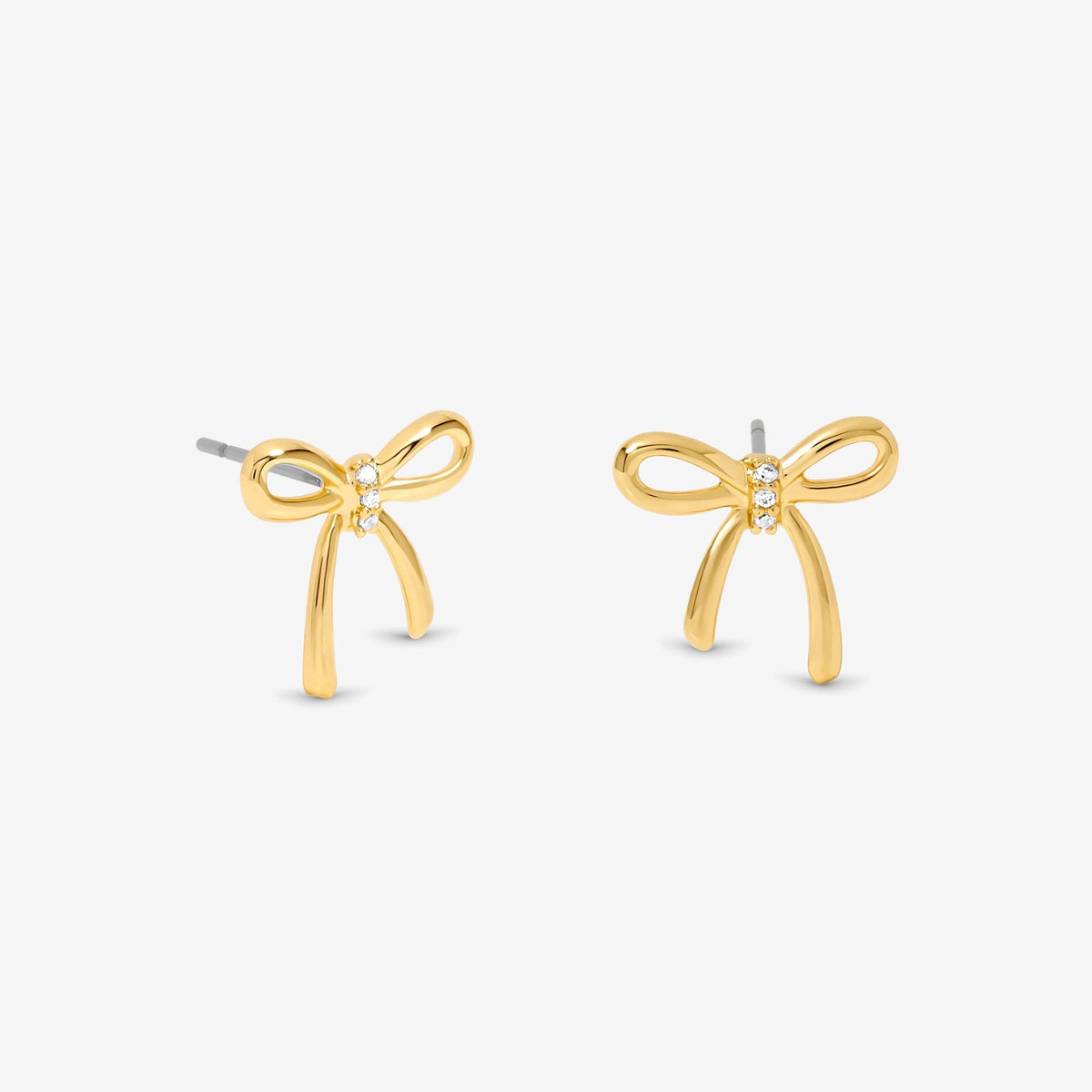 Jon Richard 18ct Gold Plated Bow Earrings - Hanging Heart