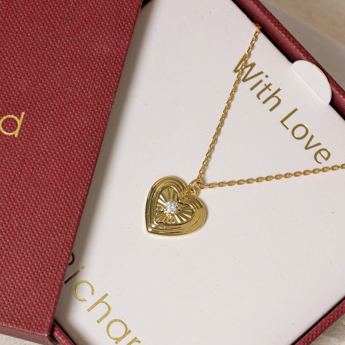 Jon Richard 18ct Gold Plated Heart Pendant - Gift Box