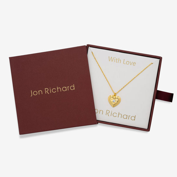 Jon Richard 18ct Gold Plated Heart Pendant - Gift Box