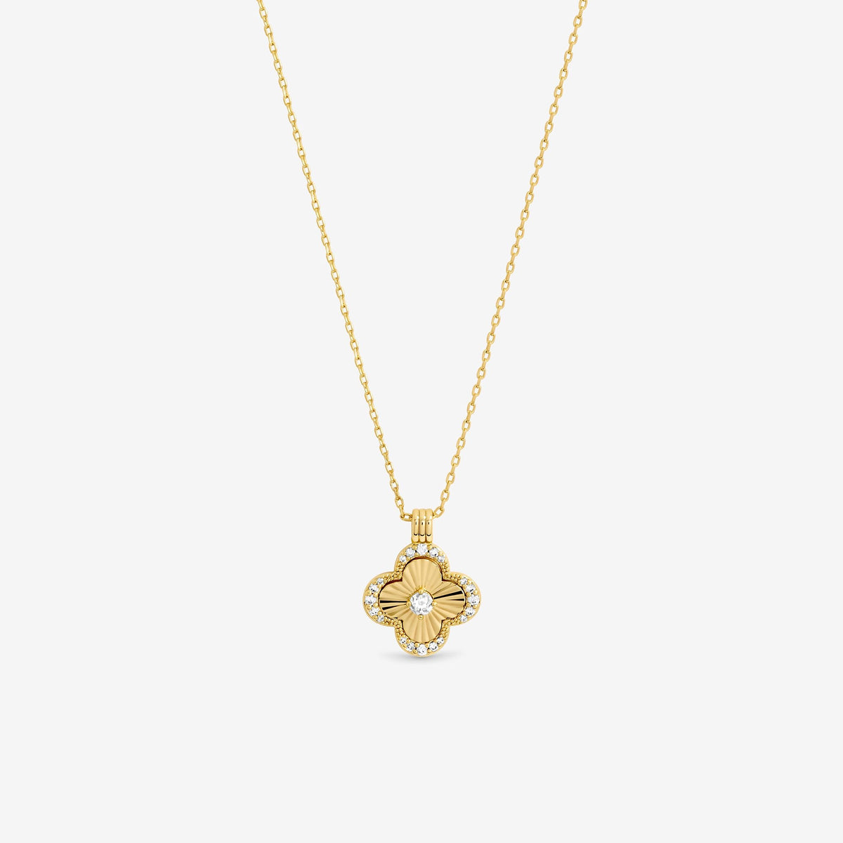 Jon Richard 18ct Gold Plated Clover Pendant - Gift Box