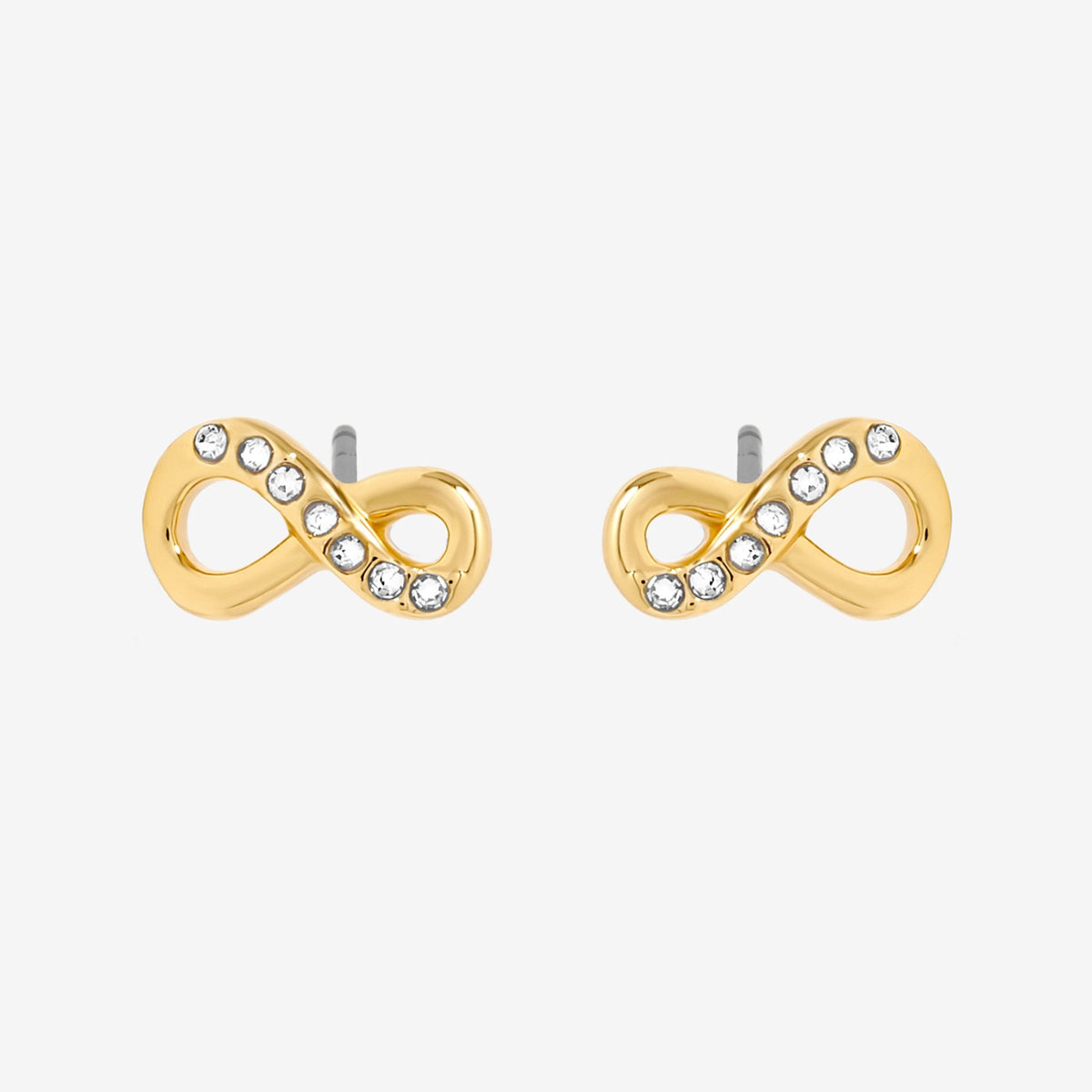 Jon Richard 18ct Gold Plated Pave Infinity Earrings - Hanging Heart