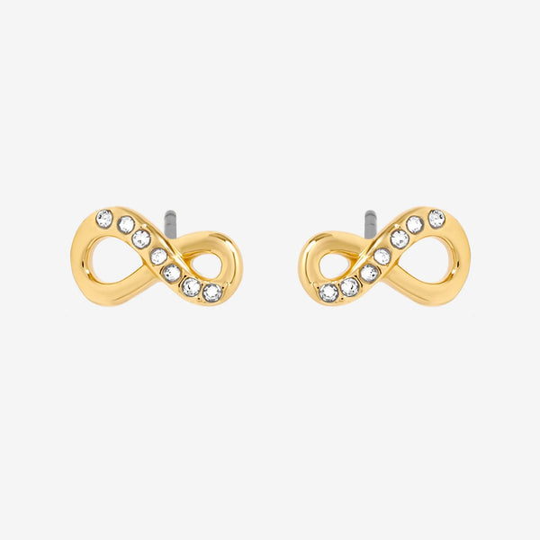 Jon Richard 18ct Gold Plated Pave Infinity Earrings - Hanging Heart