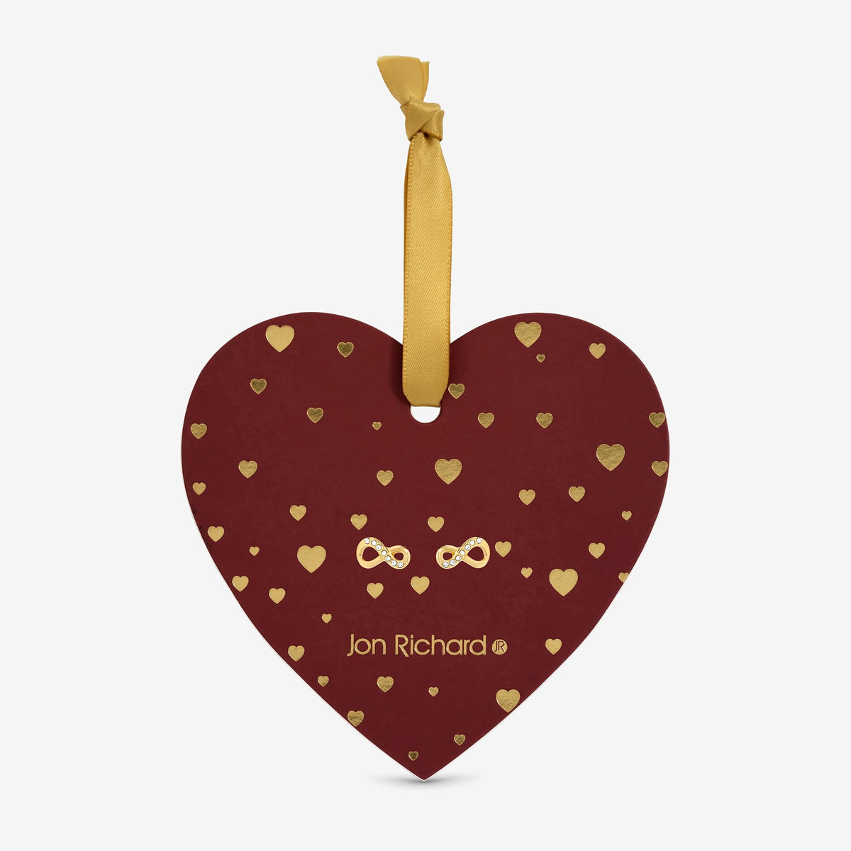 Jon Richard 18ct Gold Plated Pave Infinity Earrings - Hanging Heart
