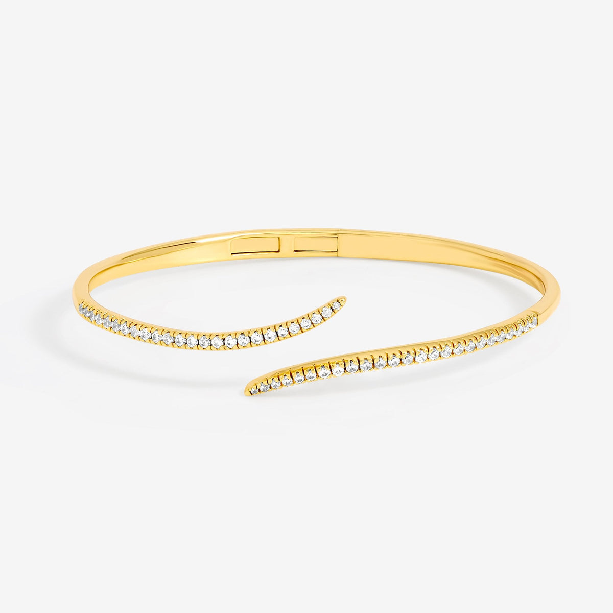 Jon Richard 18ct Gold Plated and Pave Curved Open Bangle