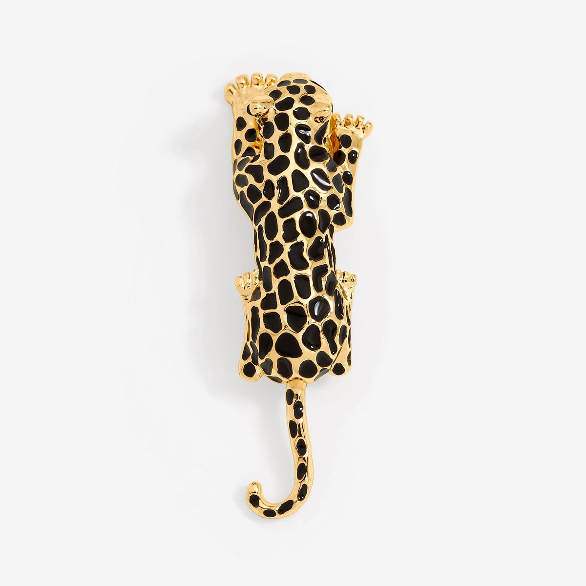 Jon Richard Gold Plated and Jet Leopard Brooch - Gift Box