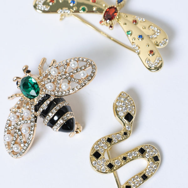 Jon Richard Gold Plated and Crystal Bumble Bee Brooch - Gift Box