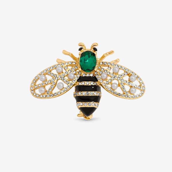 Jon Richard Gold Plated and Crystal Bumble Bee Brooch - Gift Box