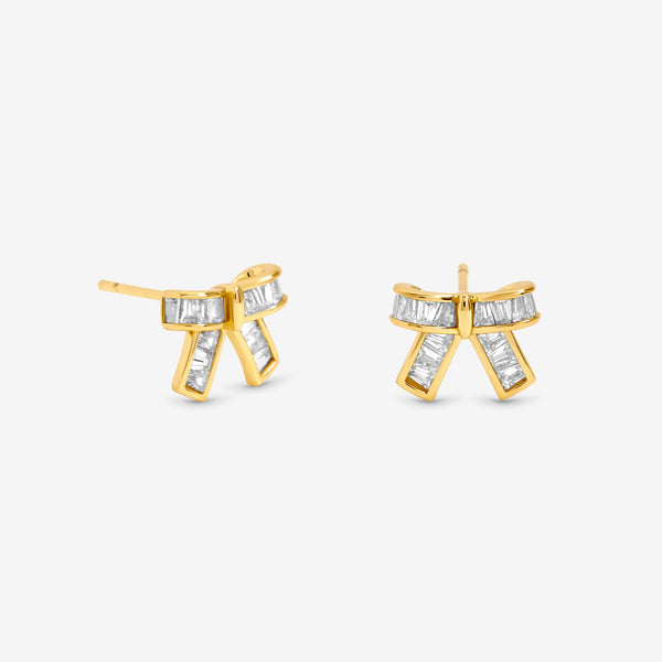 Jon Richard Gold Plated and Crystal Mini Bow Earrings