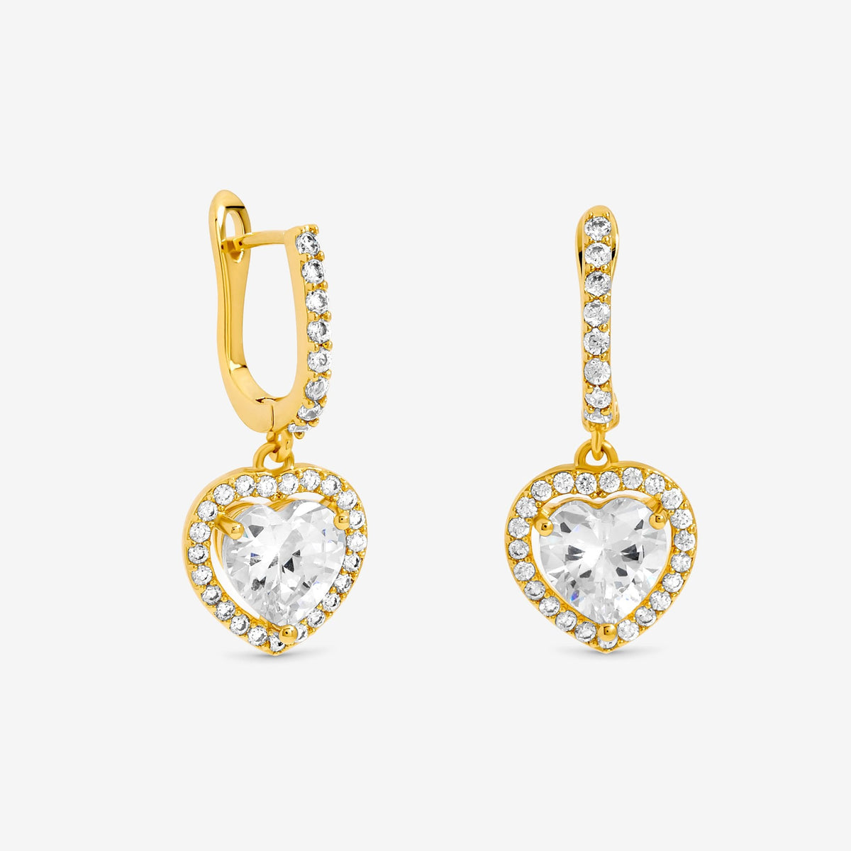 Jon Richard Gold Plated and Crystal Halo Heart Hoop Earrings