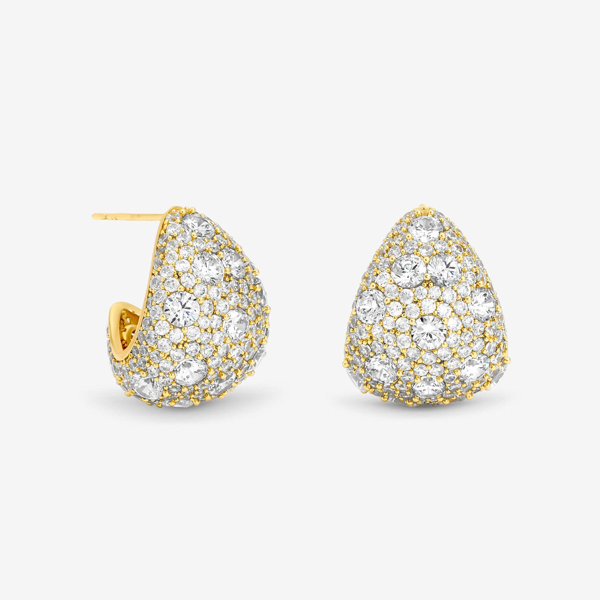 Jon Richard Gold Plated Crystal Large Dome Earrings