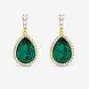 Jon Richard Gold Plated and Emerald Pear Drop Earrings
