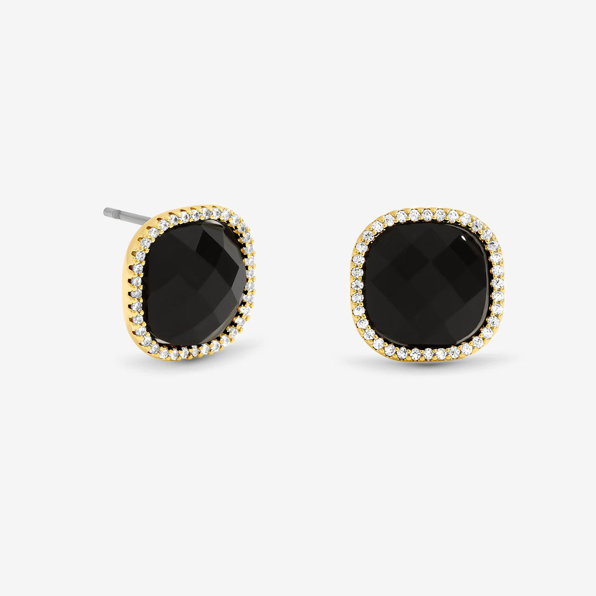 Jon Richard Gold Plated and Jet Crystal Stud Earrings