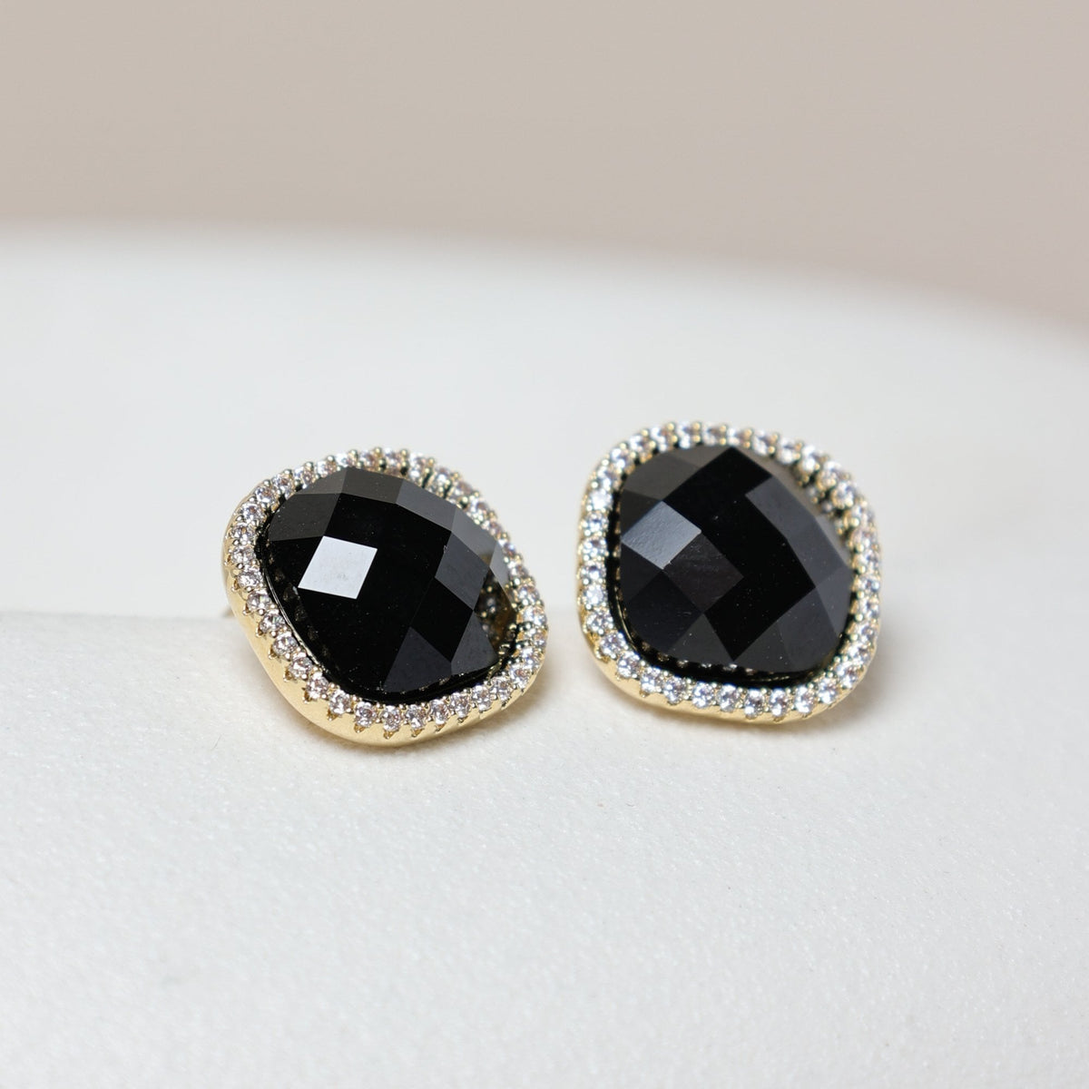 Jon Richard Gold Plated and Jet Crystal Stud Earrings
