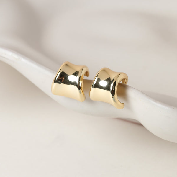 Jon Richard Gold Plated Polished Curved Clip Earrings