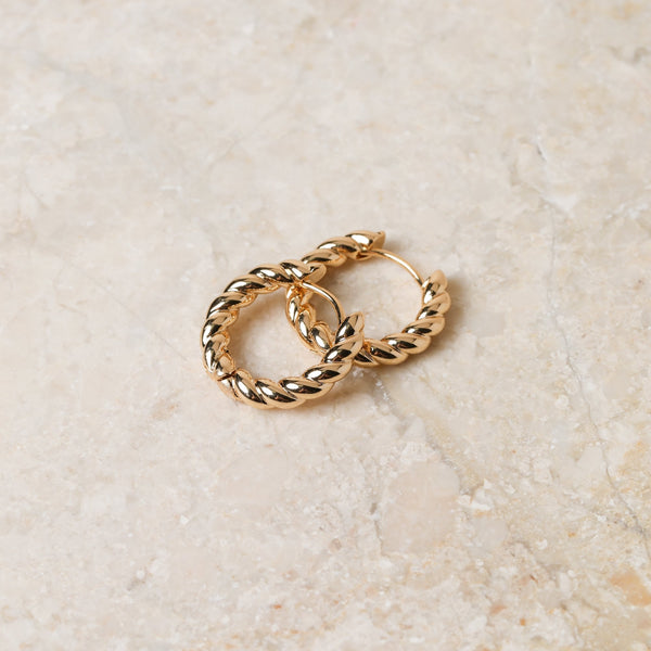 Jon Richard Gold Plated Twist Hoop Earrings