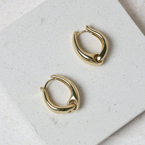 Jon Richard Gold Plated Polished Hoop Earrings
