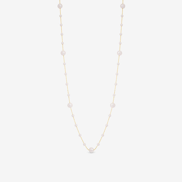Jon Richard Gold Plated Mixed Pearl and Gold Chain Rope Necklace