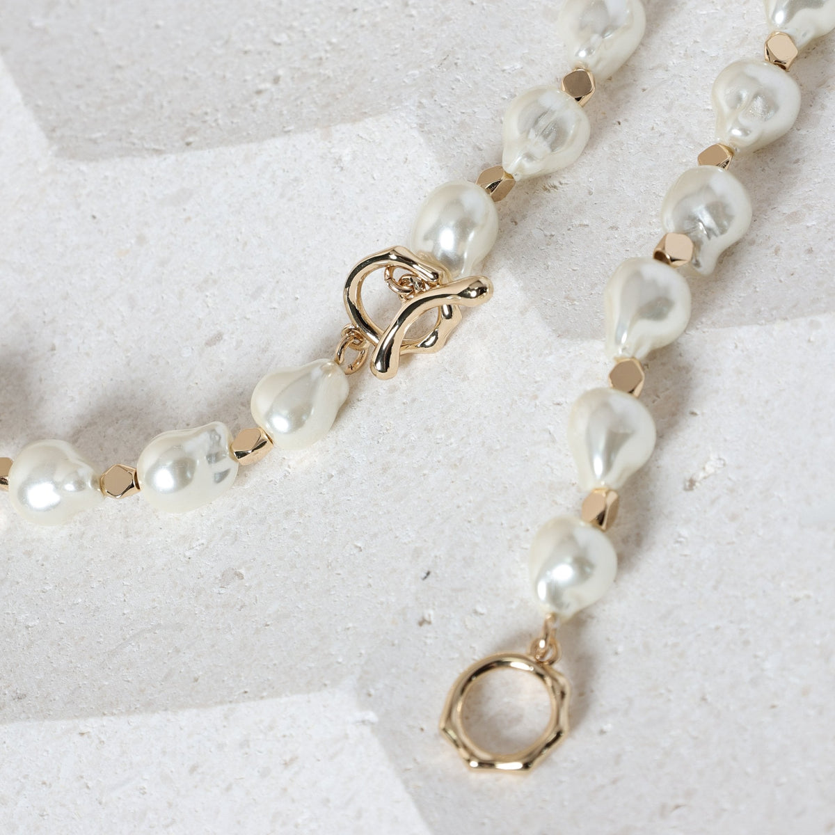 Jon Richard Gold Plated Pearl T Bar Necklace
