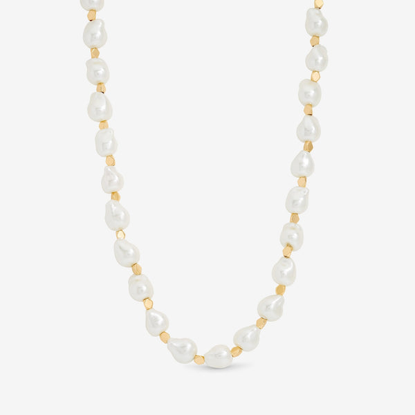 Jon Richard Gold Plated Pearl T Bar Necklace