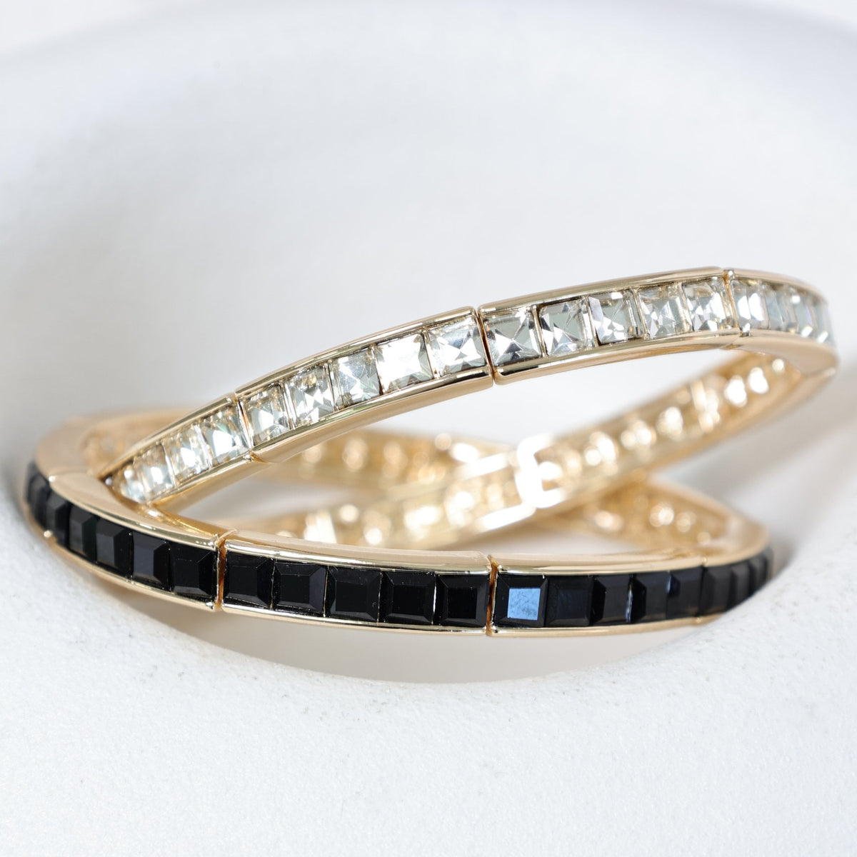 Jon Richard Gold Plated and Cubic Zirconia Stretch Bracelet