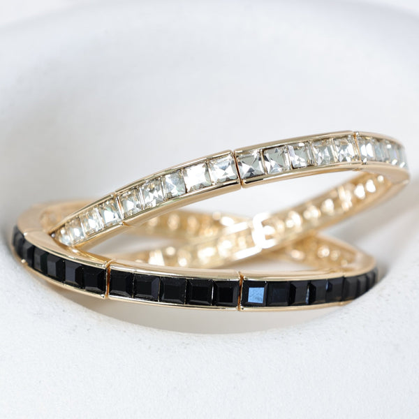 Jon Richard Gold Plated and Cubic Zirconia Stretch Bracelet