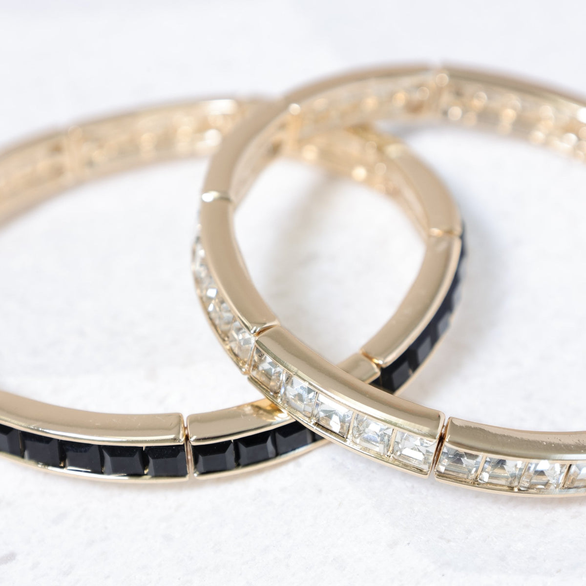Jon Richard Gold Plated and Cubic Zirconia Jet Stretch Bracelet
