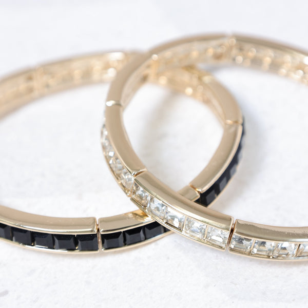 Jon Richard Gold Plated and Cubic Zirconia Jet Stretch Bracelet