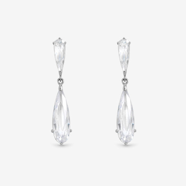 Jon Richard Rhodium Plated Delicate Crystal Drop Earrings