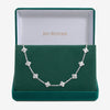 Jon Richard Rhodium Plated and Diamond Cut Station Clover Necklace - Gift Box