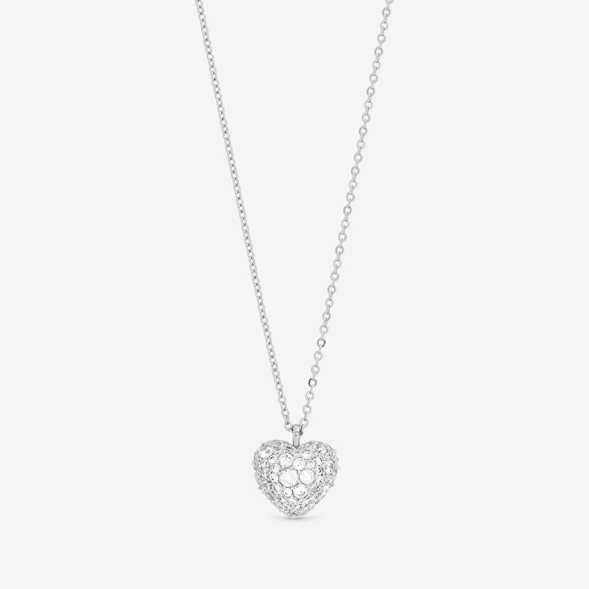 Jon Richard Rhodium Plated and Pave Heart Pendant - Gift Box