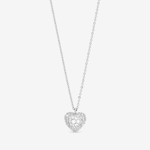 Jon Richard Rhodium Plated and Pave Heart Pendant - Gift Box