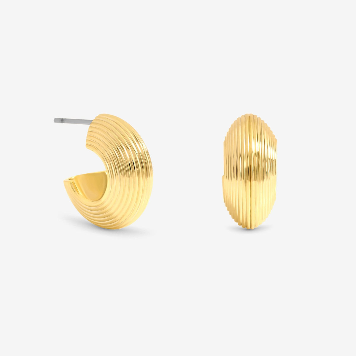 Jon Richard Ribbed Hoop Earrings