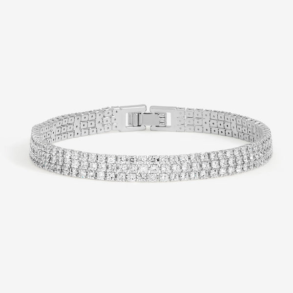 Jon Richard Silver Plated and Crystal Stone Multirow Bracelet