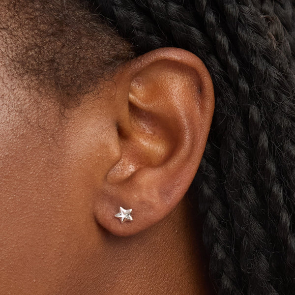 Simply Silver Sterling Silver 925 Mini Polished Star Stud Earrings