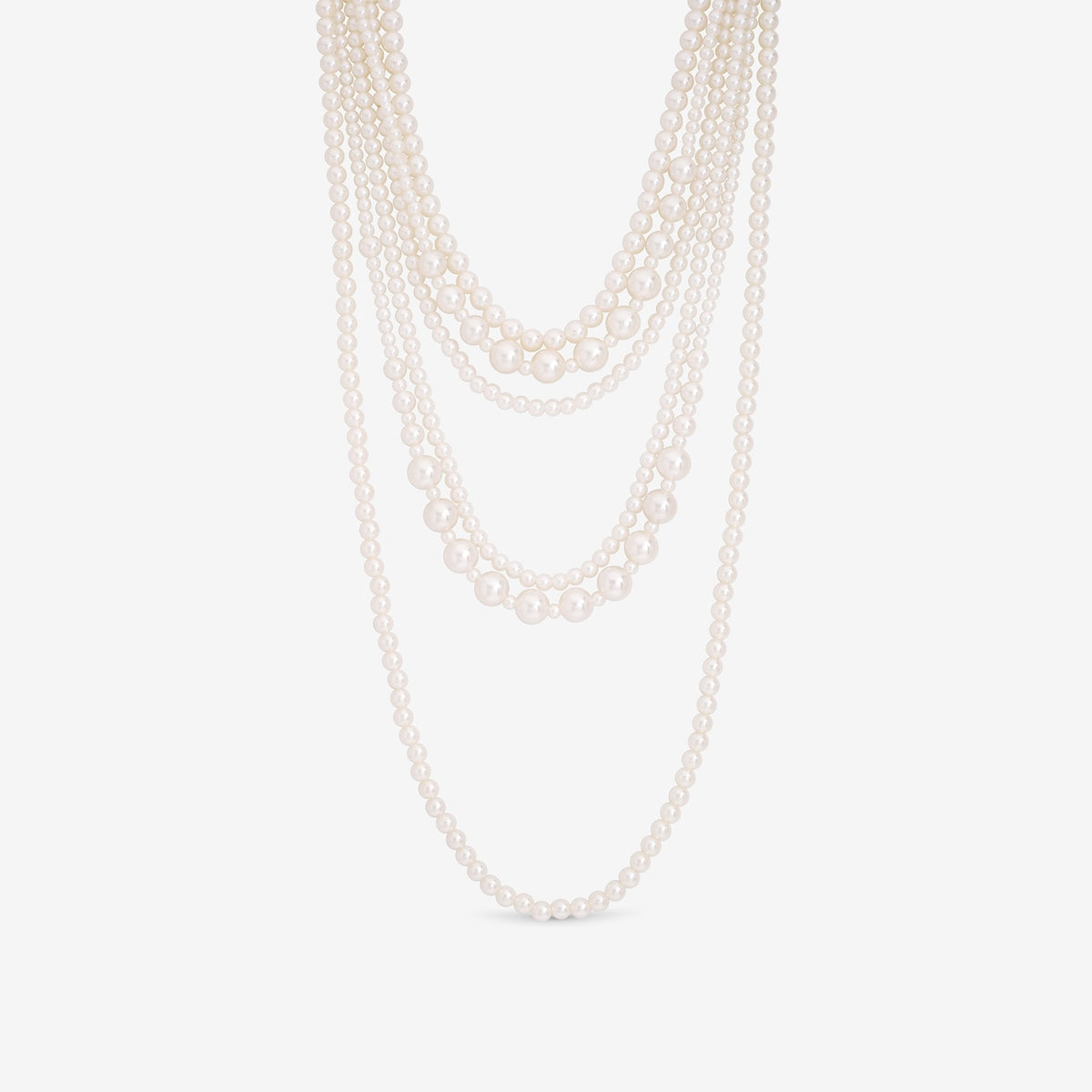 Mood Cream Pearl Multi Row Statement Necklace