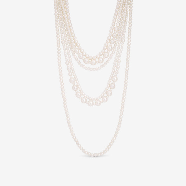 Mood Cream Pearl Multi Row Statement Necklace