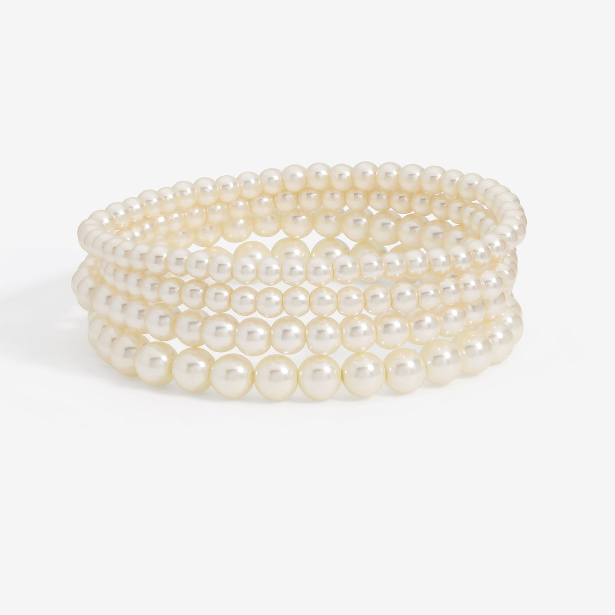Mood Cream Pearl Multipack Stretch Bracelets - Pack of 4