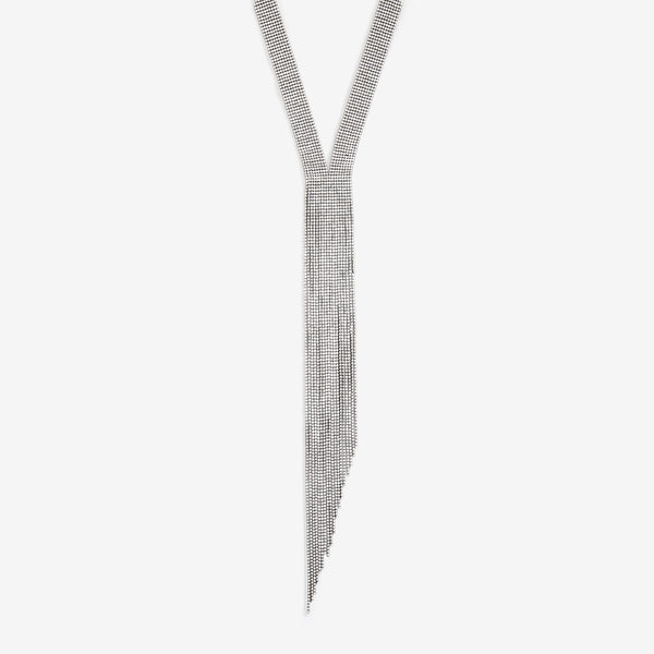 Mood Hematite Crystal Long Y Drop Statement Necklace