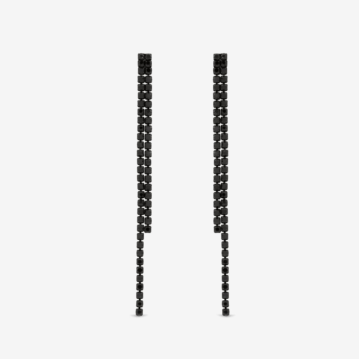Mood Jet Crystal Linear Drop Earrings