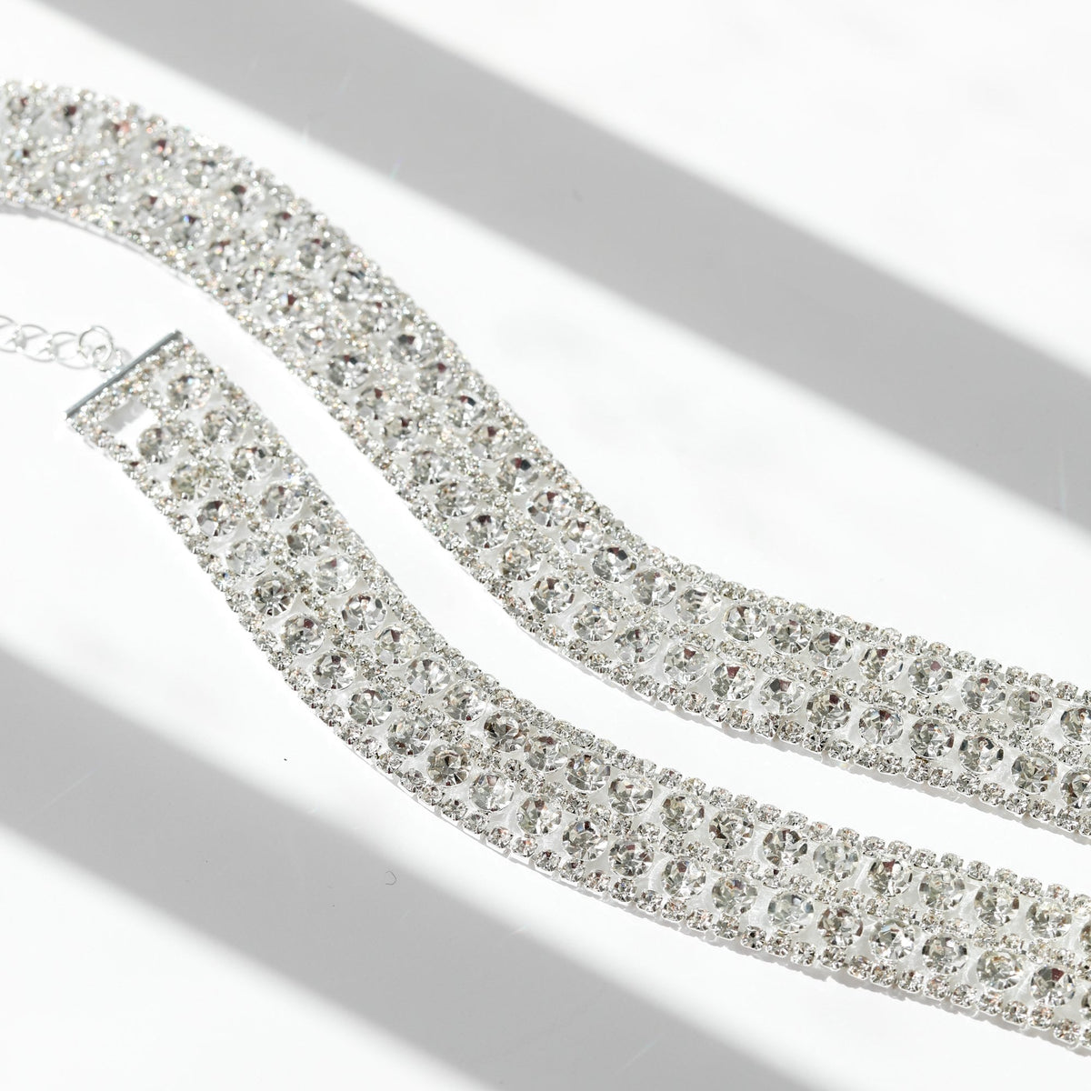 Mood Silver Crystal Mixed Stone Statement Choker