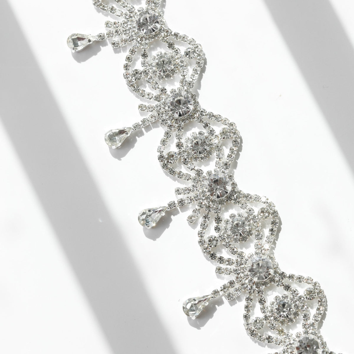 Mood Silver Crystal Bow Drop Statement Choker
