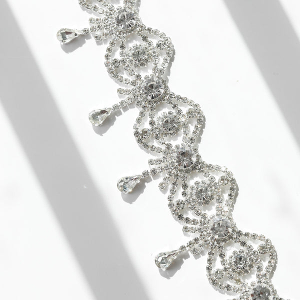 Mood Silver Crystal Bow Drop Statement Choker
