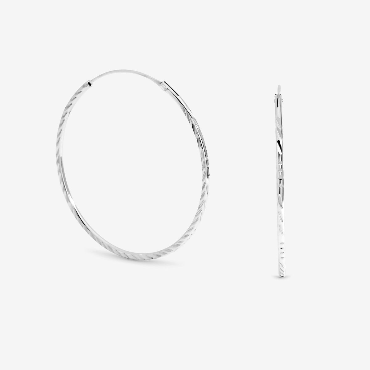 Simply Silver Sterling Silver 925 Polished Sleeper Hoop Earrings