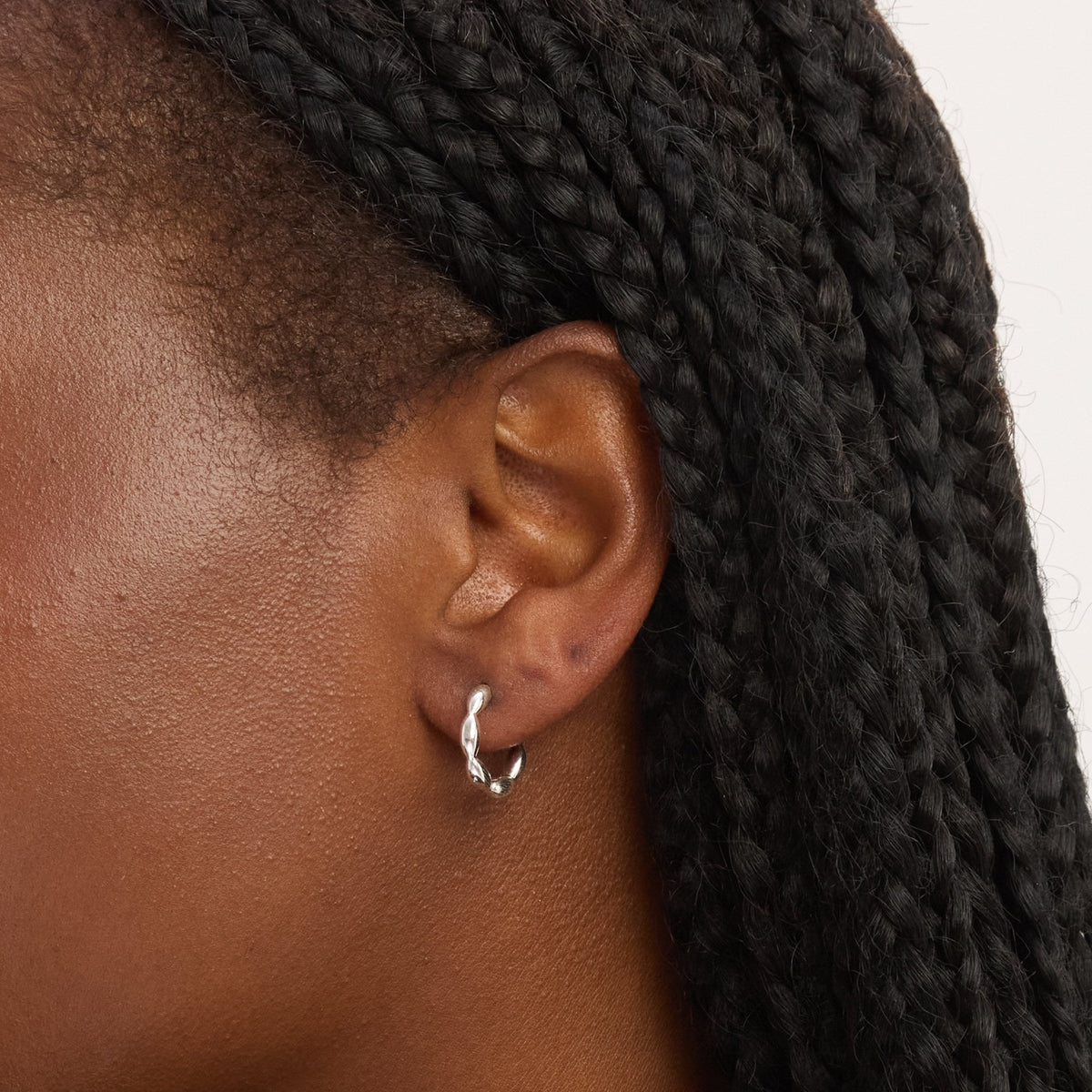 Simply Silver Sterling Silver 925 Polished Pebble Hoop Earrings