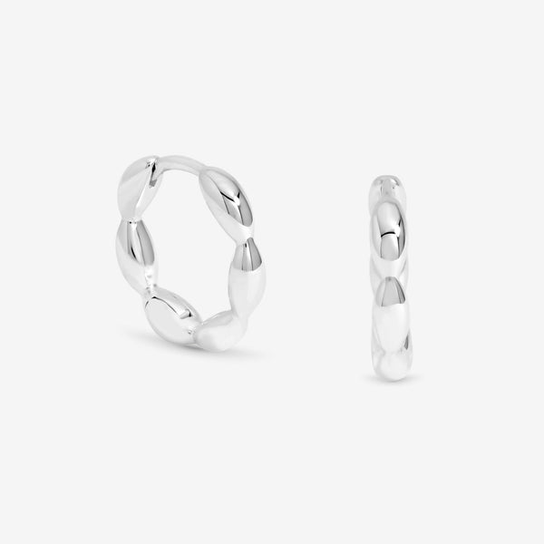 Simply Silver Sterling Silver 925 Polished Pebble Hoop Earrings