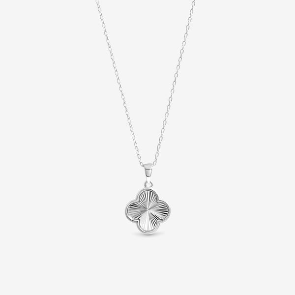 Simply Silver Sterling Silver 925 Polished Ridged Clover Pendant