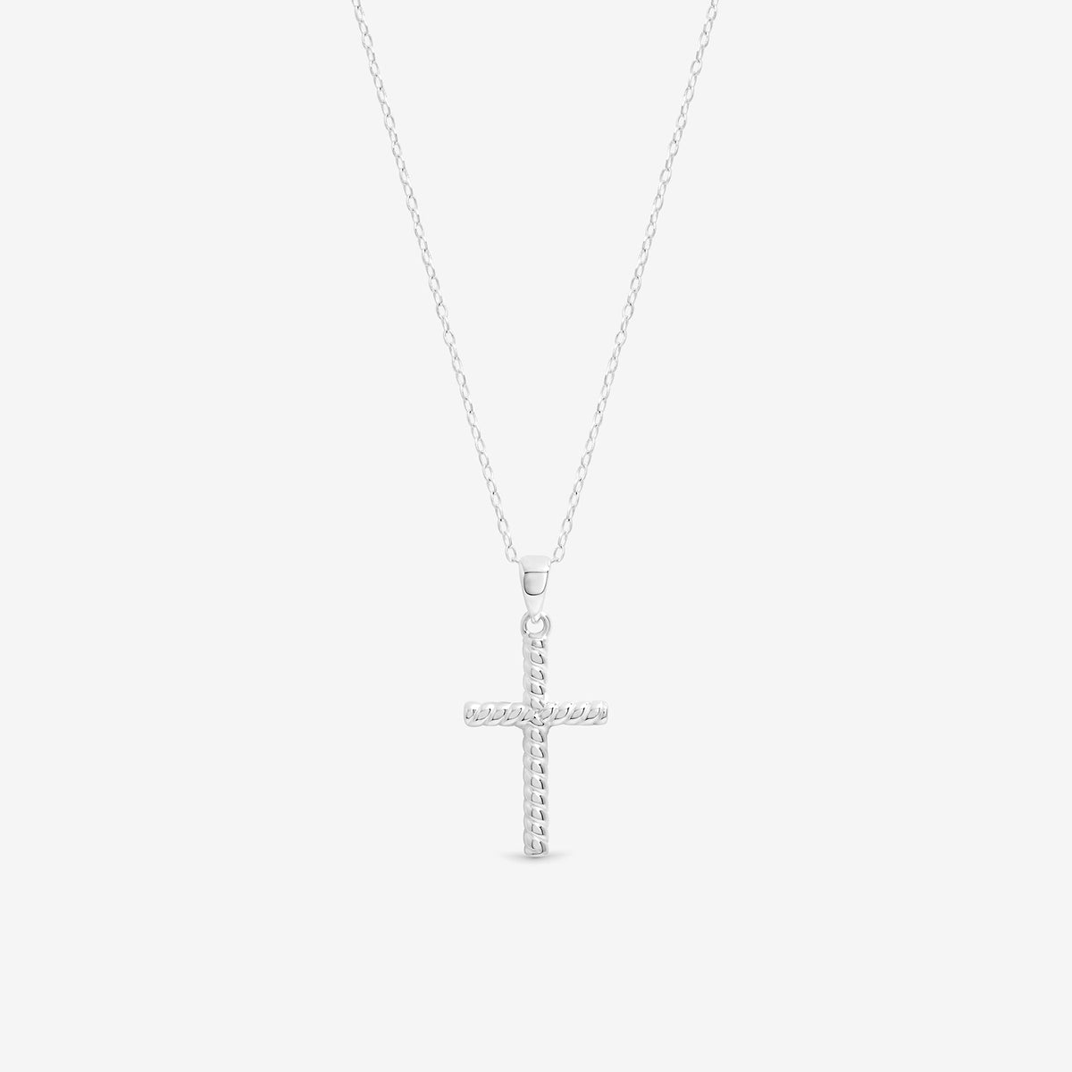 Simply Silver Sterling Silver 925 Polished Ridged Cross Pendant