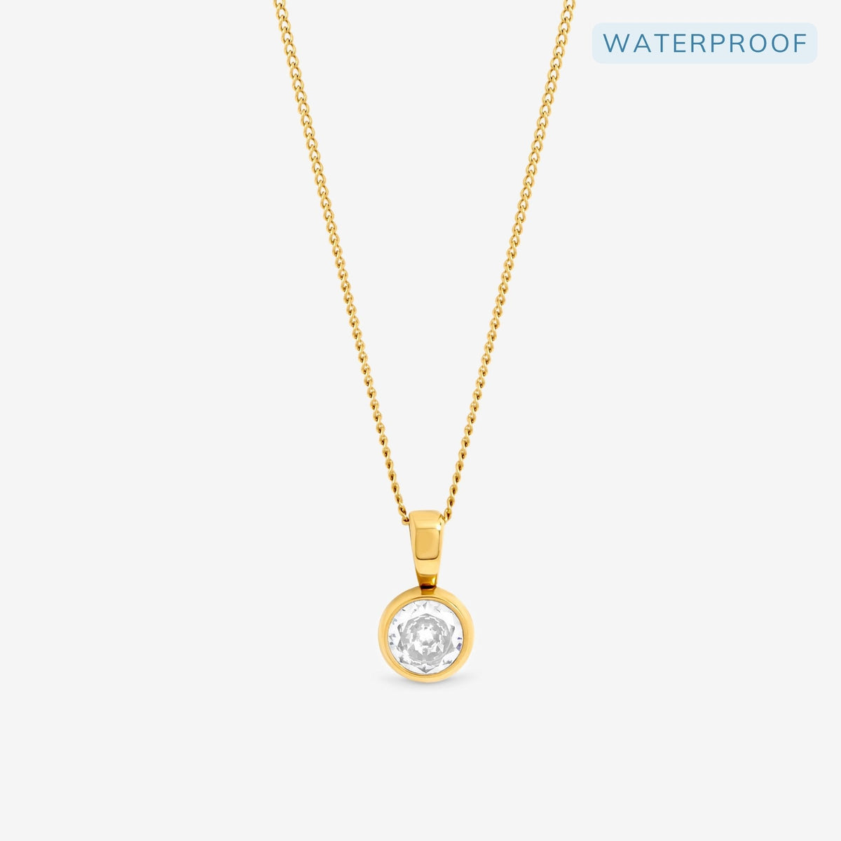 Jon Richard Waterproof Gold Plated Crystal Bezel Pendant