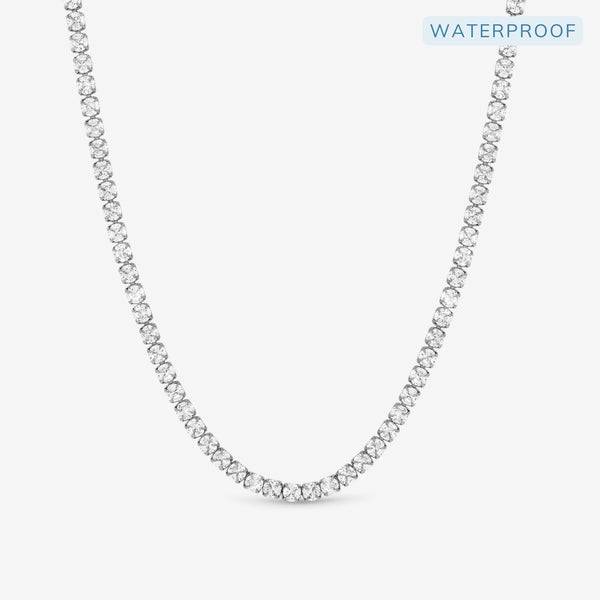 Jon Richard Waterproof Sterling Silver Plated Tennis Necklace